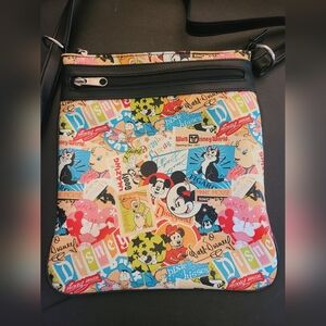 Disney Parks Mickey Mouse Exclusive Classic Collage Pattern Crossbody, Pre-owned